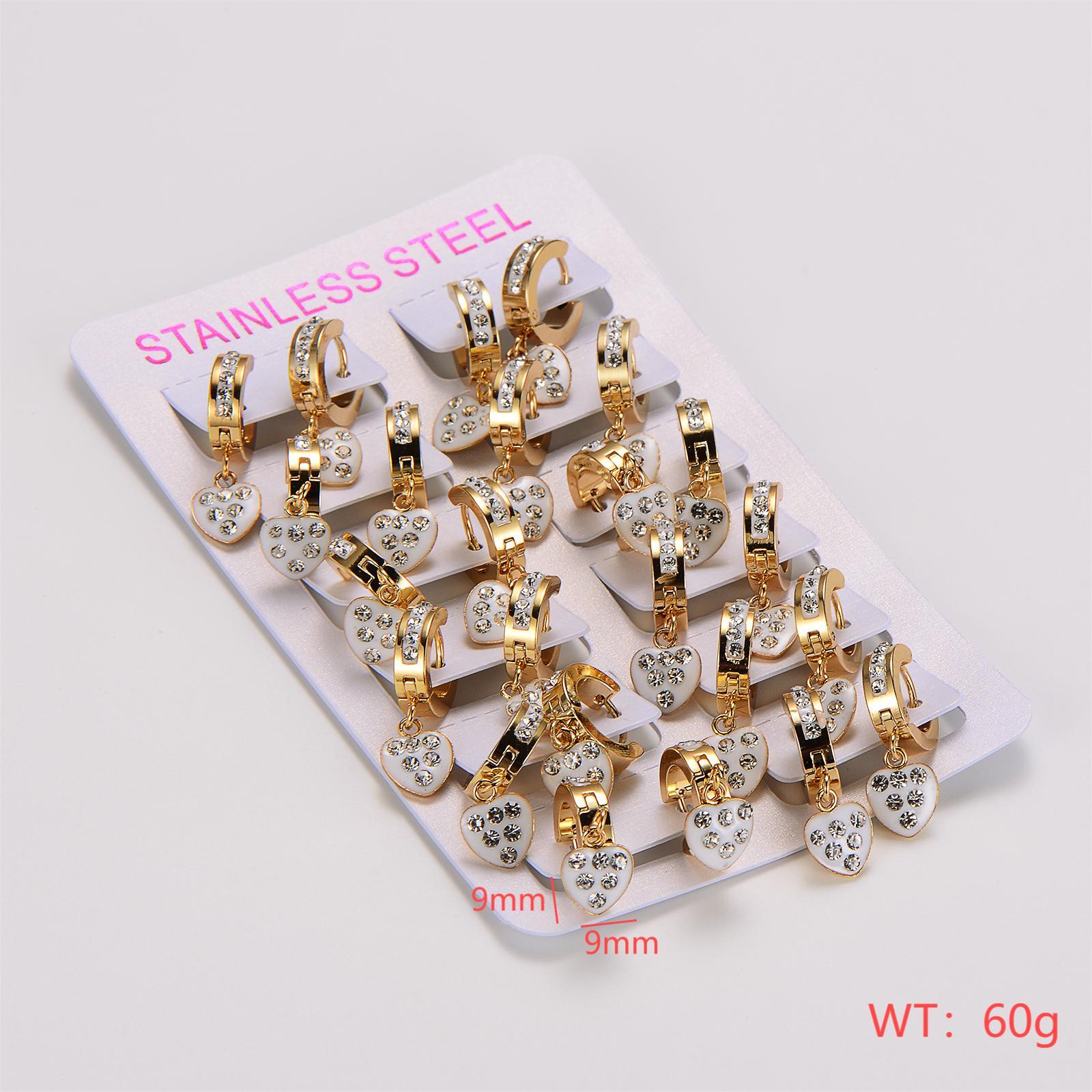 304 Stainless Steel Heart Shape Flower Butterfly Imitation Gold  Classic Style Commute Earrings