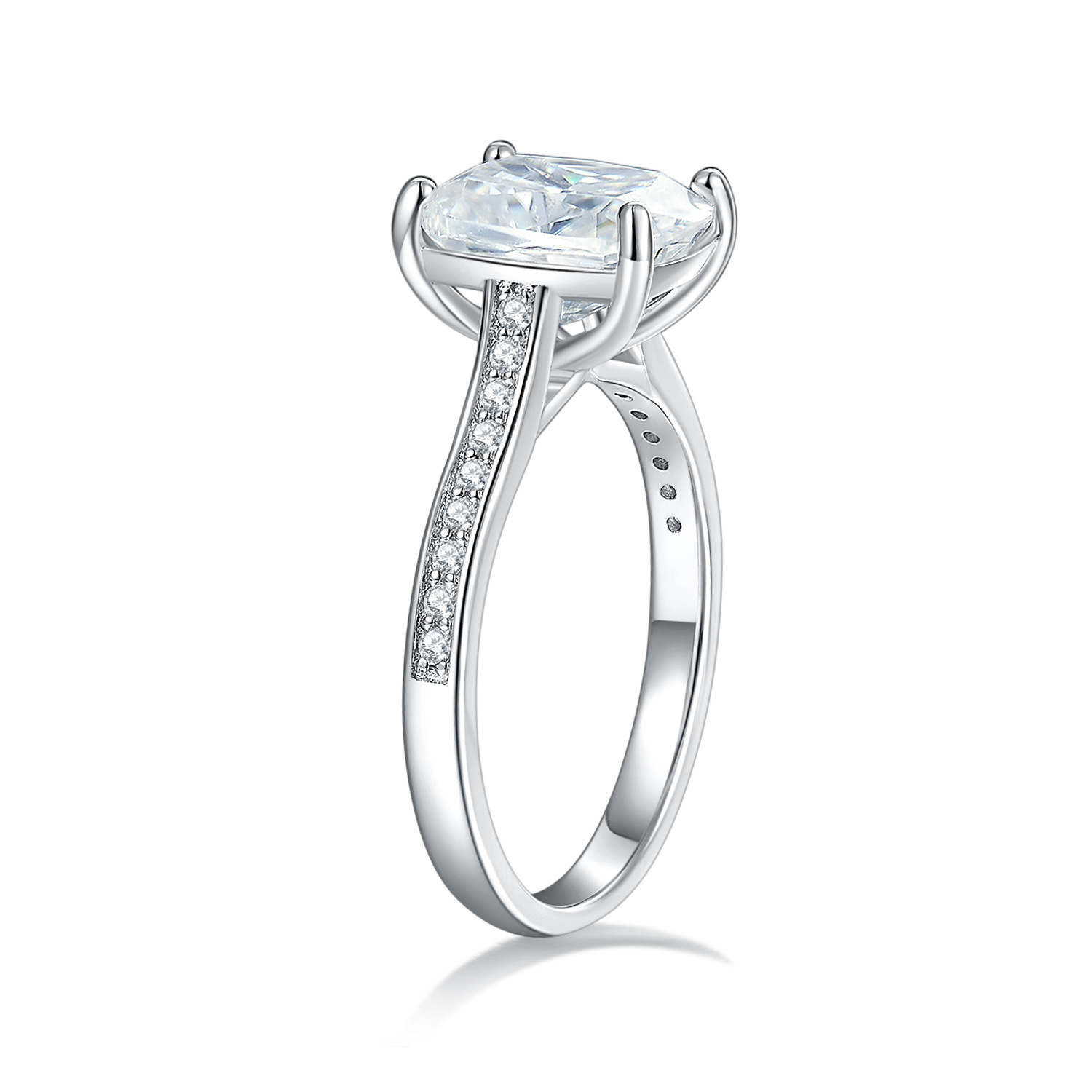 925 Sterling Silver Moissanite Geometric Rings