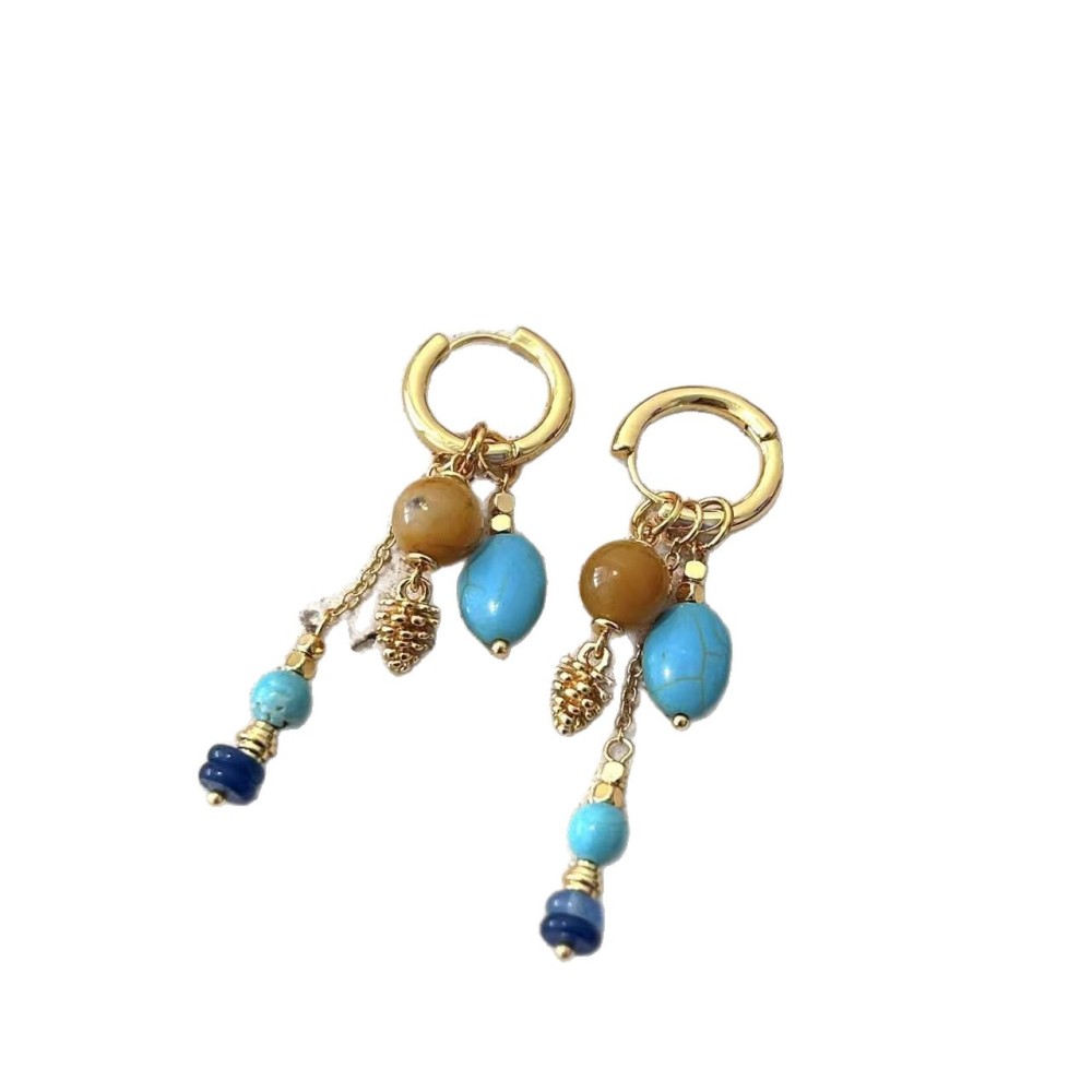 Vintage Pendant Earrings Vacation Travel Accessories Geometric Gold Plated