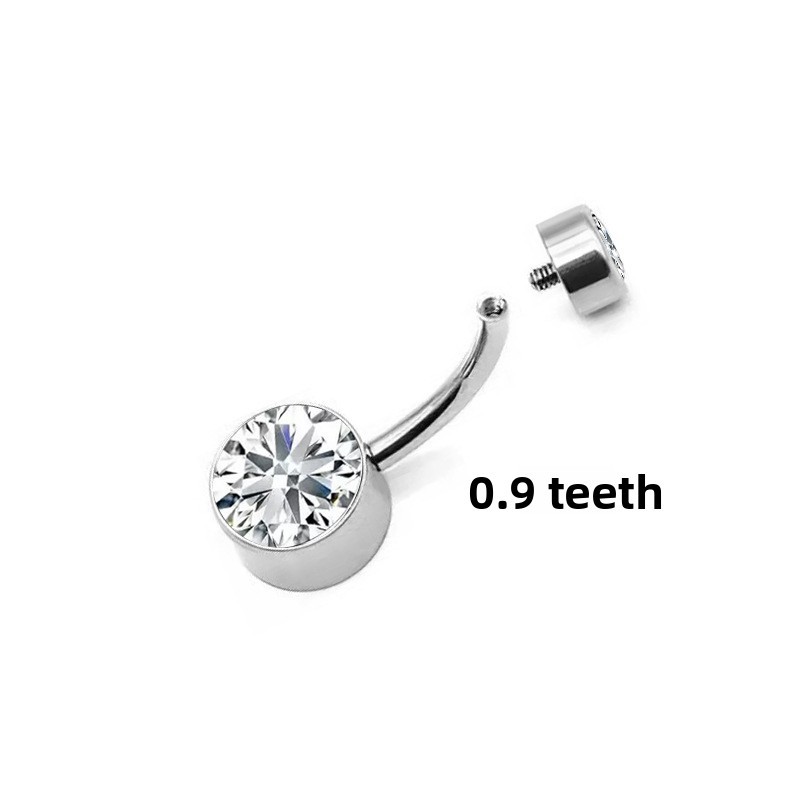 5A Grade Zirconia Titanium Belly Button Ring With Internal Teeth Edge Cylindrical Navel Jewelry Women Body Piercing Accessories