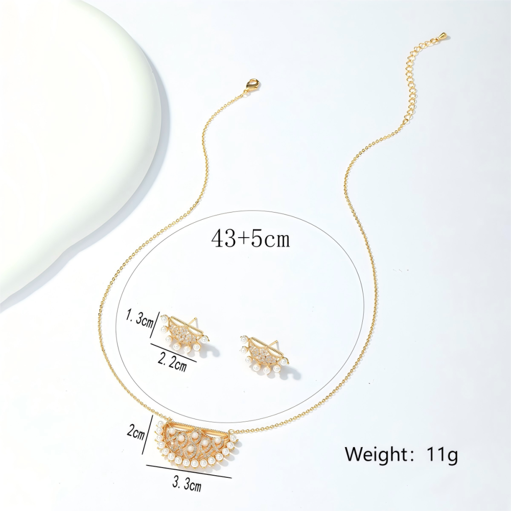 2-Piece Copper Inlaid Zircon Ramadan Festival Middle Eastern Hollow Pattern Ethnic Style Elegant Exquisite Women's Earrings Pendant Suitable For Holiday Party Banquet Jewelry Accessories