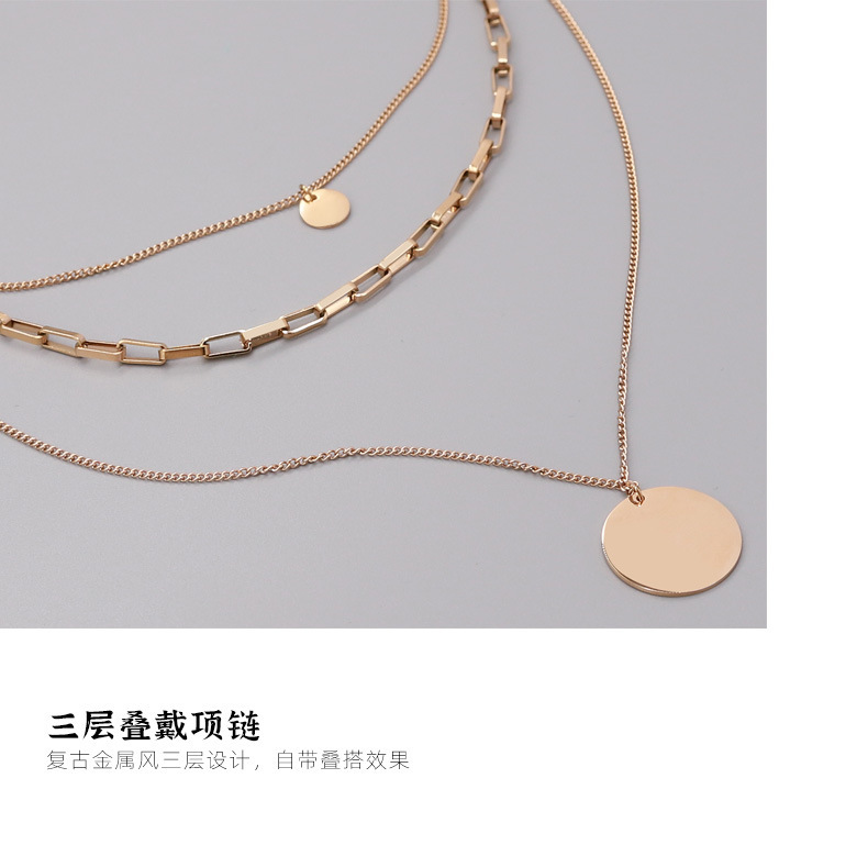 PVD Coated Real Gold Plated Geometric Titanium Steel Fashion Waterproof Non Tarnish Necklace