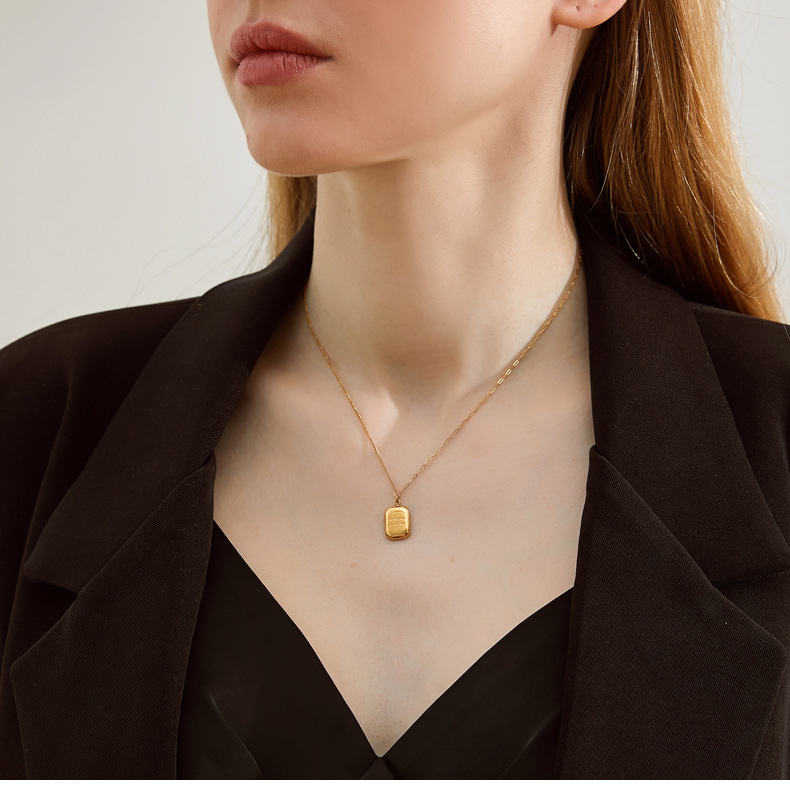 Fashion Geometric Titanium Steel Gold Plated Necklace 1 Piece