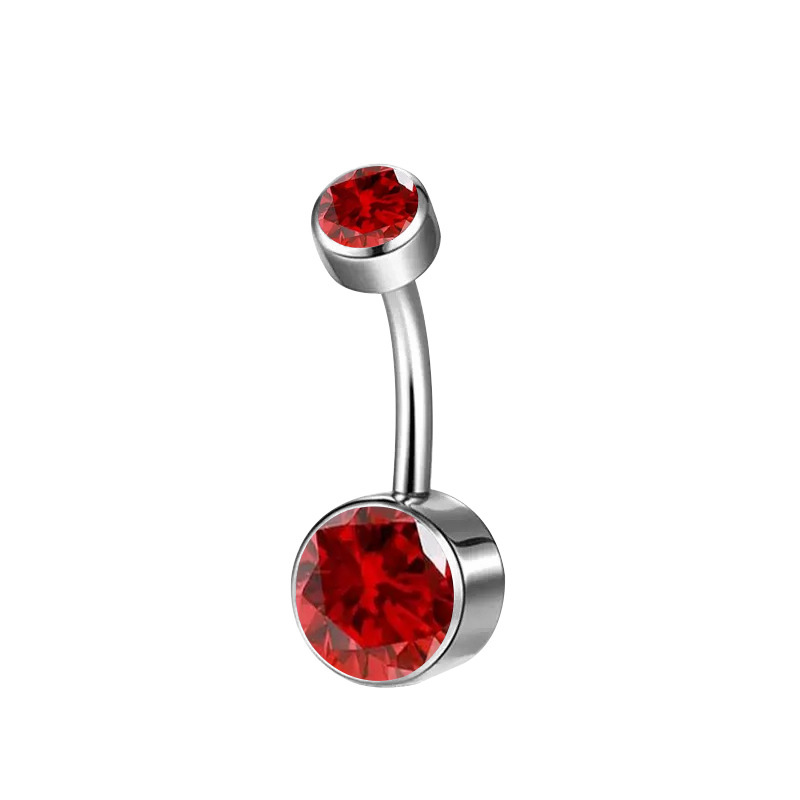 5A Grade Zirconia Titanium Belly Button Ring With Internal Teeth Edge Cylindrical Navel Jewelry Women Body Piercing Accessories