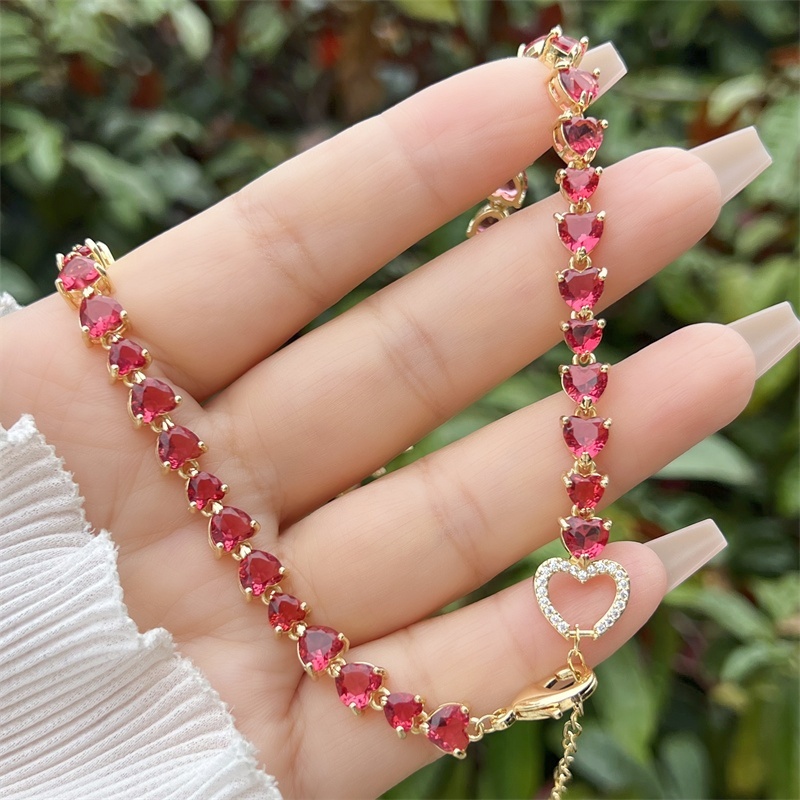 18K Gold Plated Multi-style Heart Zircon Necklace Classic Simple Daily Wear Gift Copper Pendant Lobster Clasp