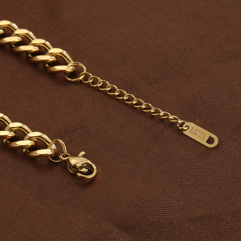 PVD Coated 18K Gold Plated Geometric Titanium Steel Fashion Waterproof Non Tarnish 304 Stainless Steel Bracelets