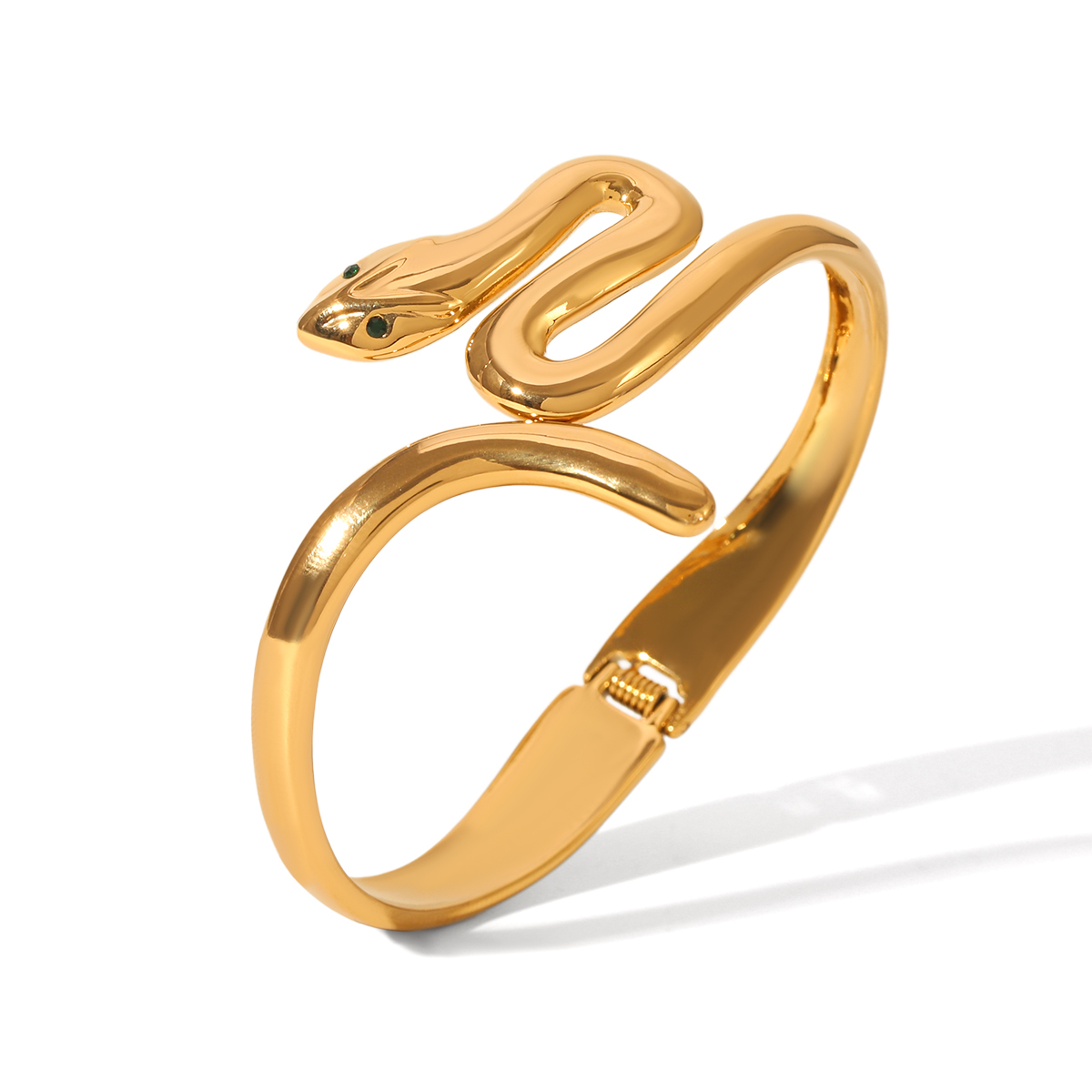304 Stainless Steel Snake PVD Coated 18K Real Gold Plated Modern Style Artistic Waterproof Non Tarnish Gold Bangle