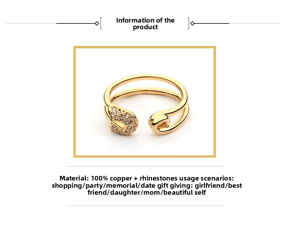 Diamond Ring Open Wedding Geometric Pinch Ring Women's Accessories Geometric