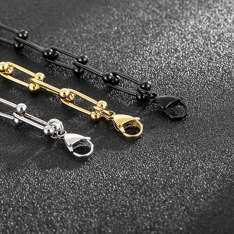 Fashion U Shape Titanium Steel Bracelets Plating Stainless Steel Bracelets