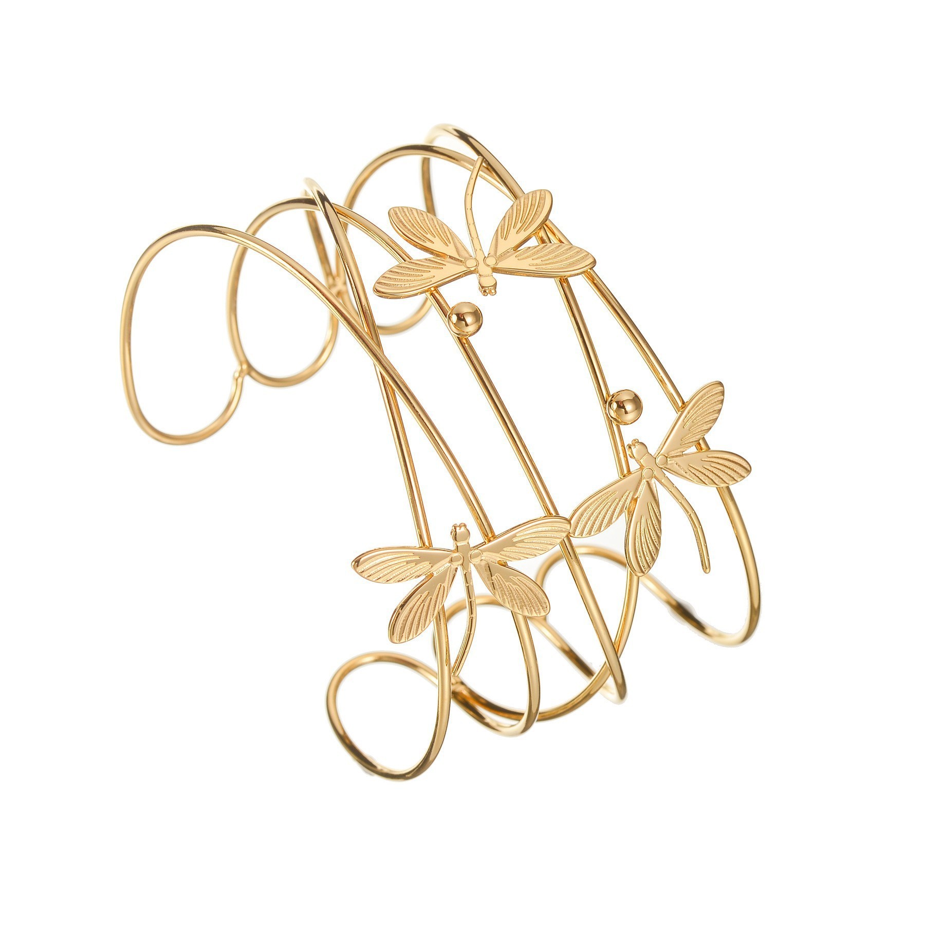 Stainless Steel Hollow Dragonfly Multi-layer Bracelet For Women Simple Jewelry Handmade Accessories