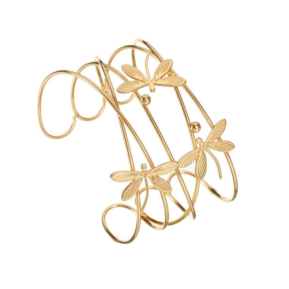 Stainless Steel Hollow Dragonfly Multi-layer Bracelet For Women Simple Jewelry Handmade Accessories