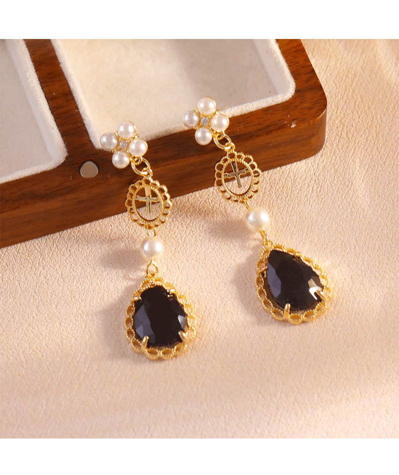 Dream Dance Retro Hong Kong Style Long Pearl Design Earrings National Trend Court Elegant Women's Fashion Jewelry Accessories