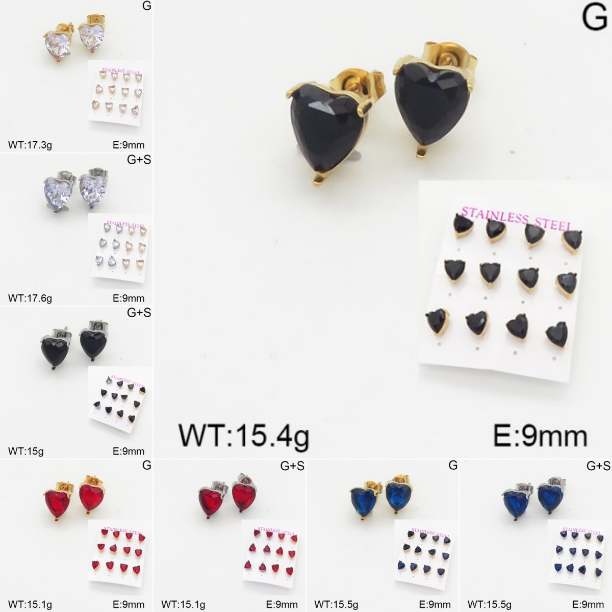 INS New  Fashion Titanium Steel Love Heart Stud Earrings 18K Gold Stainless Steel Love Element Earrings Earrings Niche Design High Earrings For Women Earrings