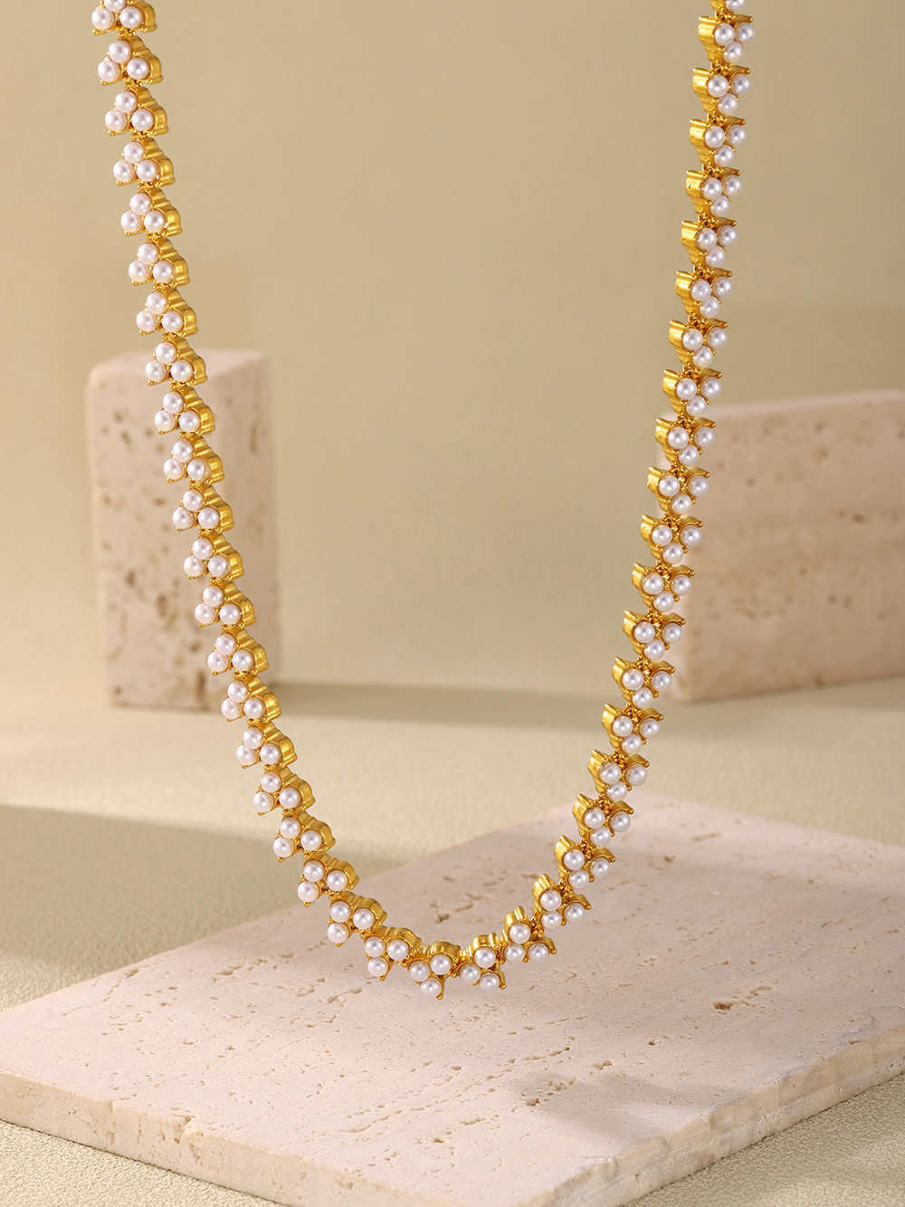 PVD Coated Real Gold Plated 18K Gold Geometric 304 Stainless Steel Vintage Style Classic Style Waterproof Non Tarnish 304 Stainless Steel Necklace