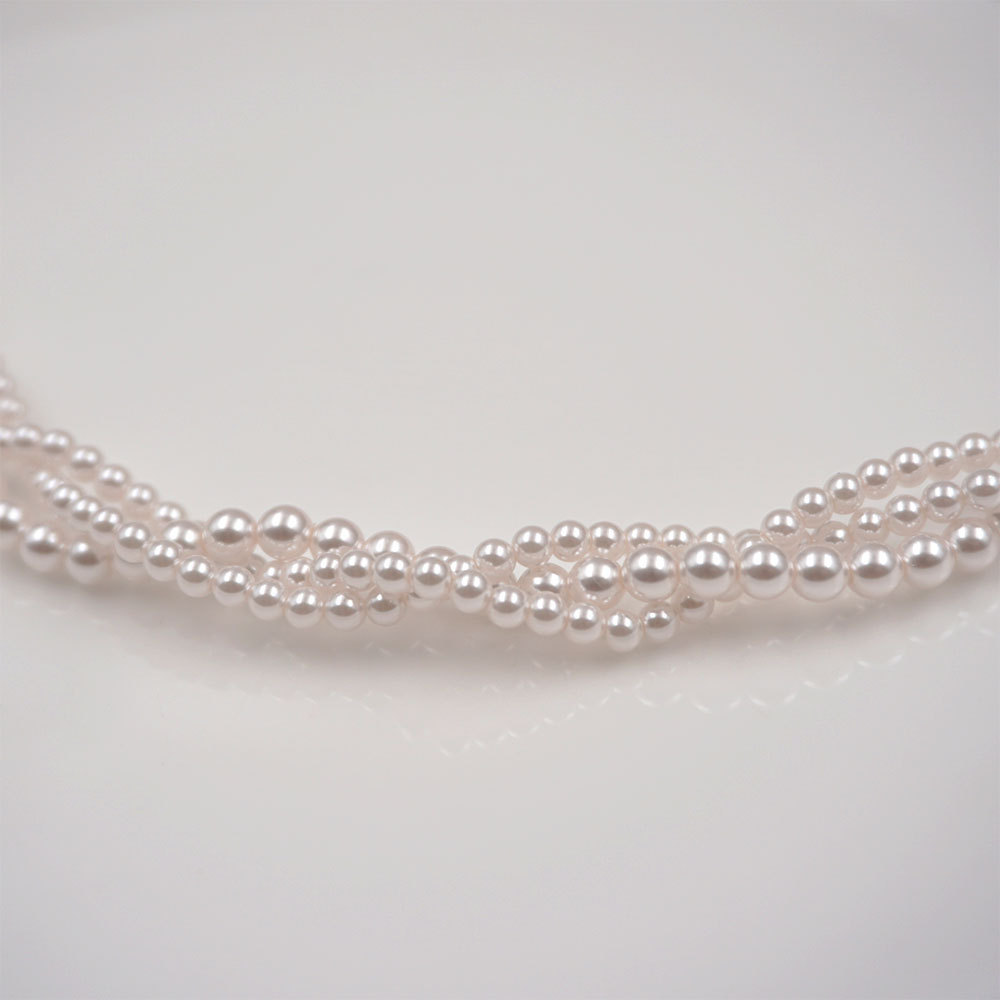 Heb Style Multi-Layer Pearl And Xiaomi Beads Necklace Classic Twisted Chain Layering Artistic Retro Clavicle Chain For Women