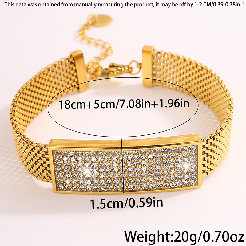 PVD Coated Real Gold Plated Geometric Solid Color 304 Stainless Steel Retro Classic Style Waterproof Non Tarnish 304 Stainless Steel Bracelets