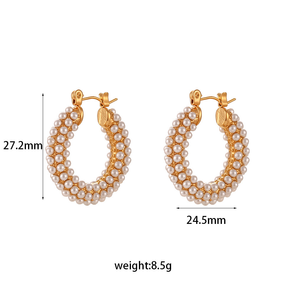 PVD Coated Real Gold Plated 18K Gold U Shape 304 Stainless Steel Fashion Waterproof Non Tarnish Hoop Earrings