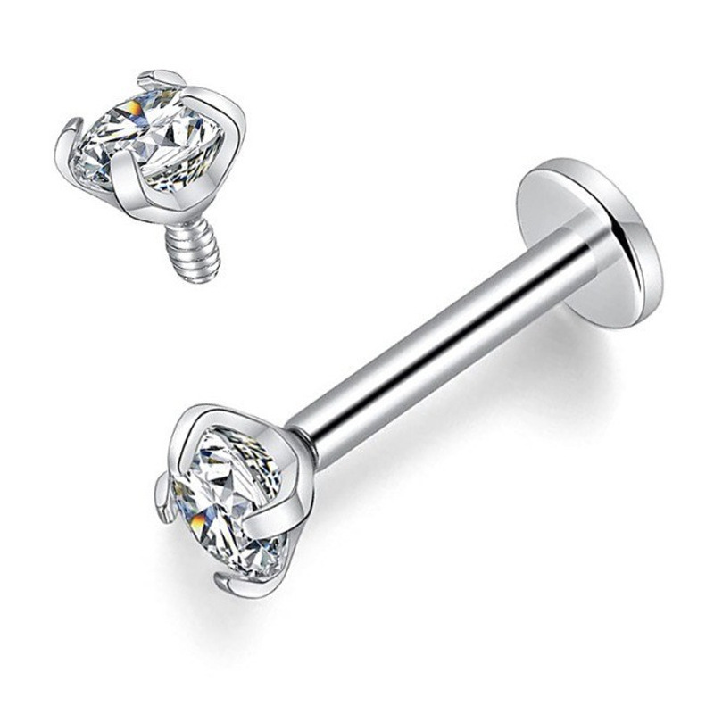 10 PCS/Package Lip Rings Modern Style Classic Style Geometric Titanium Alloy Zircon Lip Rings Ear Cartilage Rings & Studs