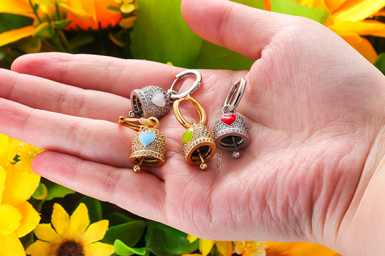 Fashion Bell Copper Drop Earrings Plating Inlay Zircon Copper Earrings