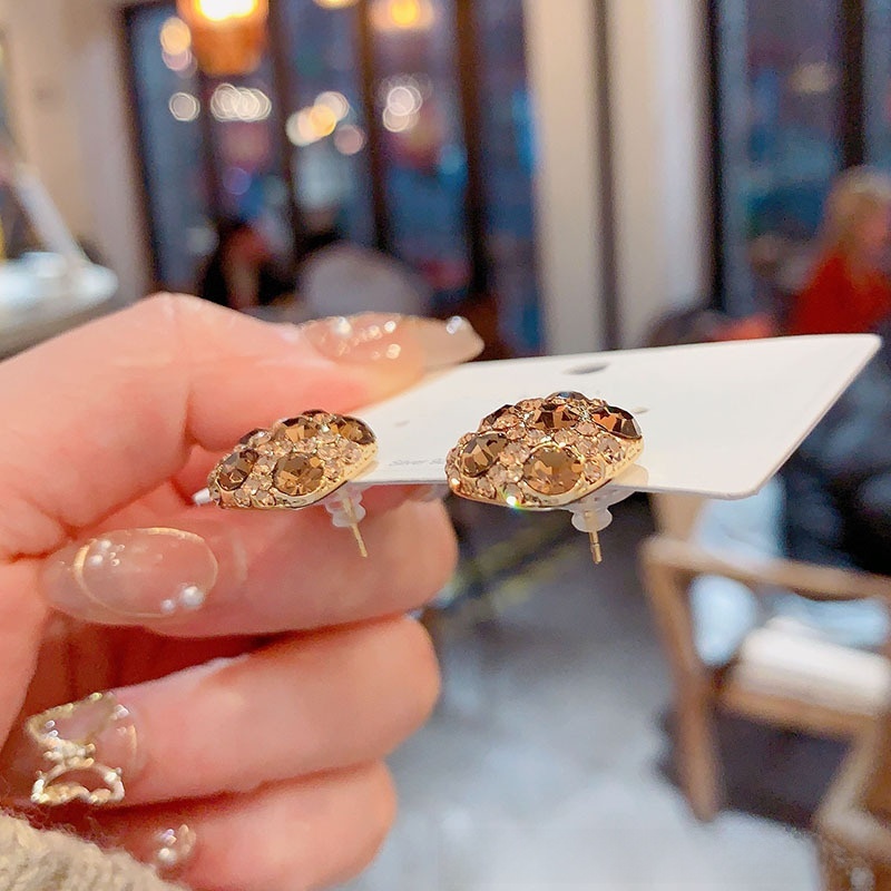 Fashionable S925 Silver Needle Square Stud Earrings Versatile Trendy Geometric Pattern Women's Jewelry Earring Accessories