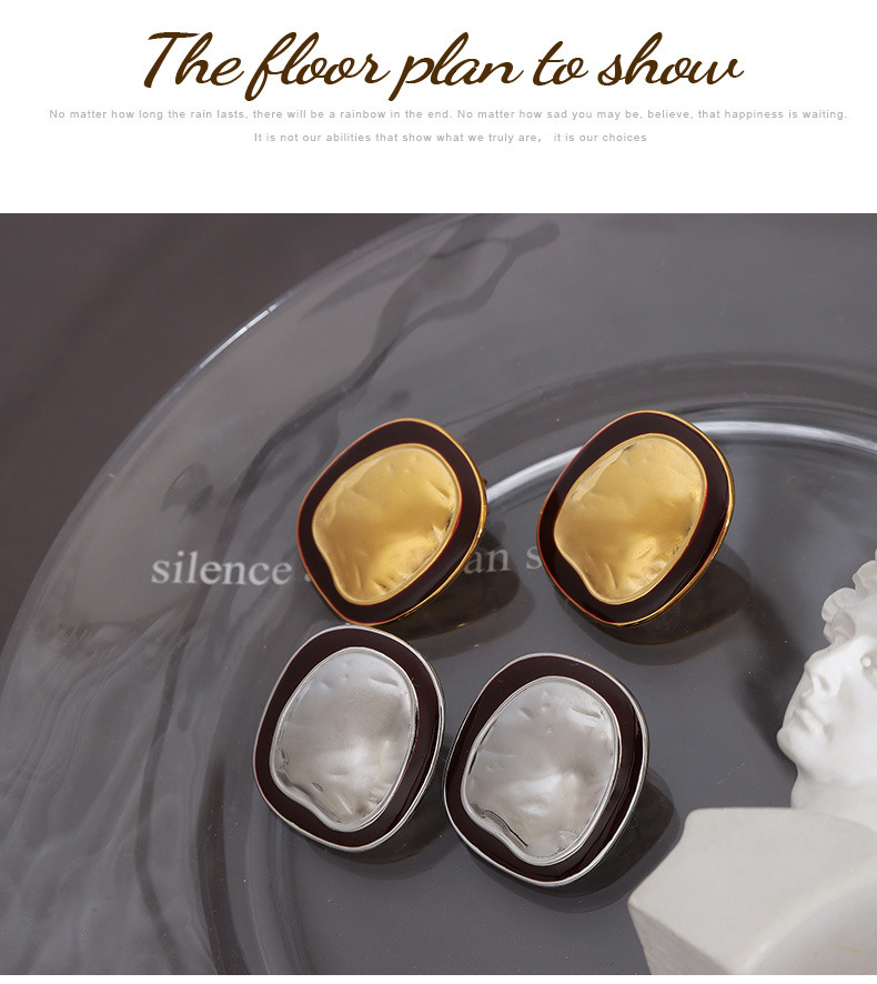 PVD Coated Real Gold Plated 18K Gold Irregular 304 Stainless Steel Retro Waterproof Non Tarnish Ear Studs