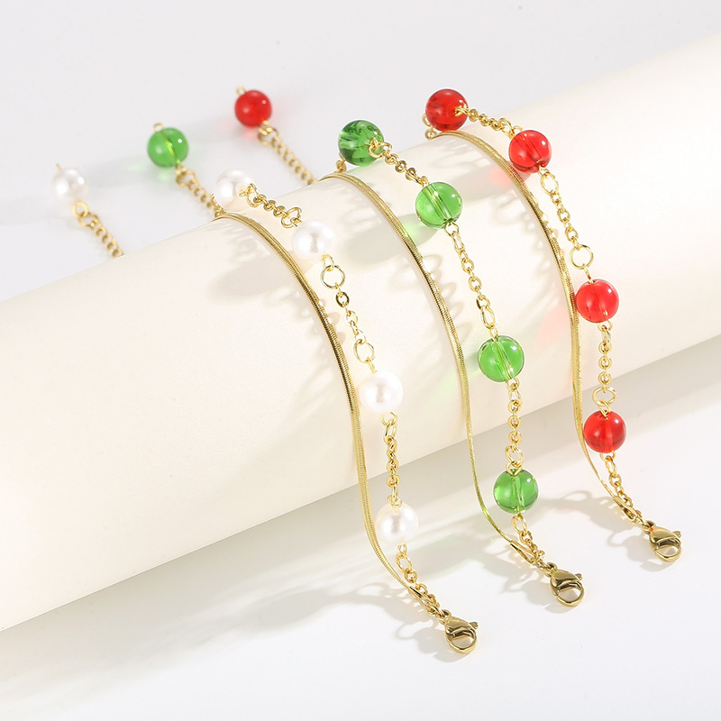 304 Stainless Steel Shell PVD Coated 18K Real Gold Plated Classic Style Waterproof Non Tarnish Patchwork Bracelets