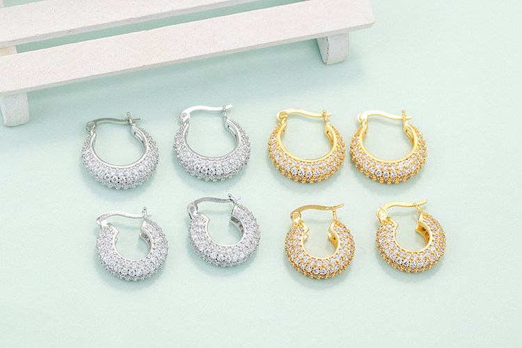 Wholesale New Style Full Diamond Zircon Copper Earrings Nihaojewelry