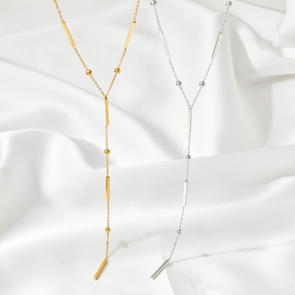 PVD Coated Real Gold Plated 16K Gold White Gold Plated Gold Plating Solid Color 304 Stainless Steel Titanium Steel Classic Style Waterproof Non Tarnish 304 Stainless Steel Necklace