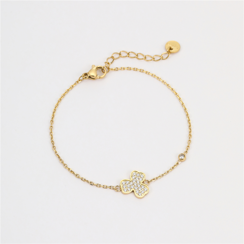 Style Personality Small Flower Dog Paw Cute Simple Titanium Steel 304 Stainless Steel Bracelet Non-Fading Design Sense Light Luxury Hand Jewelry Wholesale