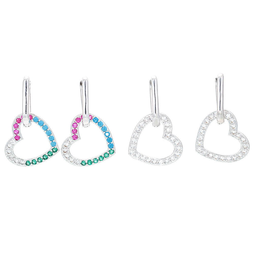 Fashion New Style Color Heart-shaped Hollow Earrings