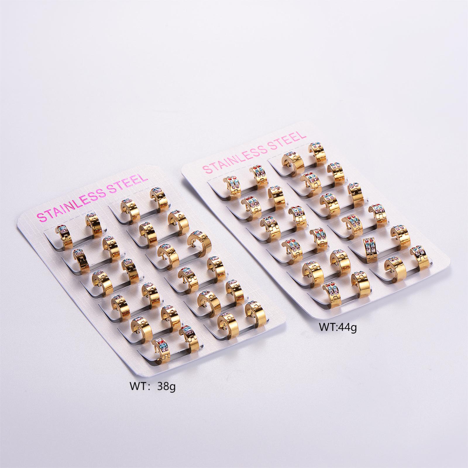 Stainless Steel Solid Color Rhinestones Imitation Gold  Simple Style Classic Style Gold Earrings