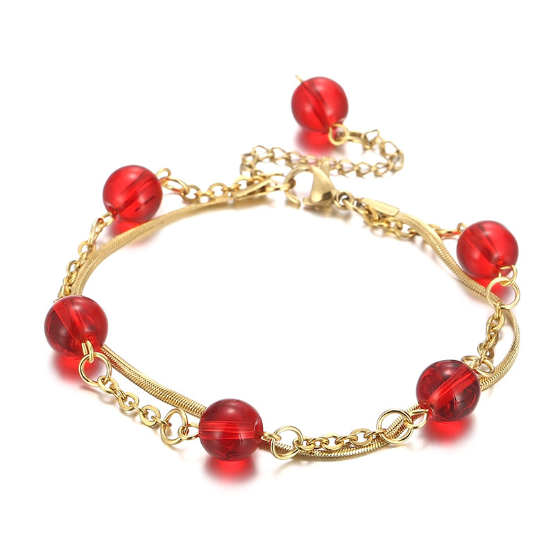 304 Stainless Steel Shell PVD Coated 18K Real Gold Plated Classic Style Waterproof Non Tarnish Patchwork Bracelets