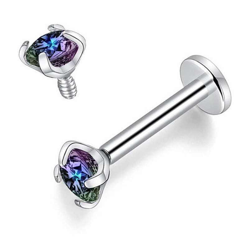 10 PCS/Package Lip Rings Modern Style Classic Style Geometric Titanium Alloy Zircon Lip Rings Ear Cartilage Rings & Studs