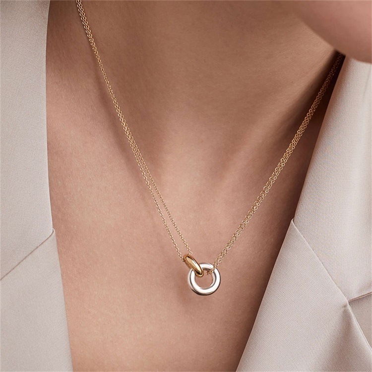 PVD Coated Real Gold Plated Solid Color 304 Stainless Steel Vacation Classic Style Waterproof Non Tarnish 304 Stainless Steel Pendant Necklace