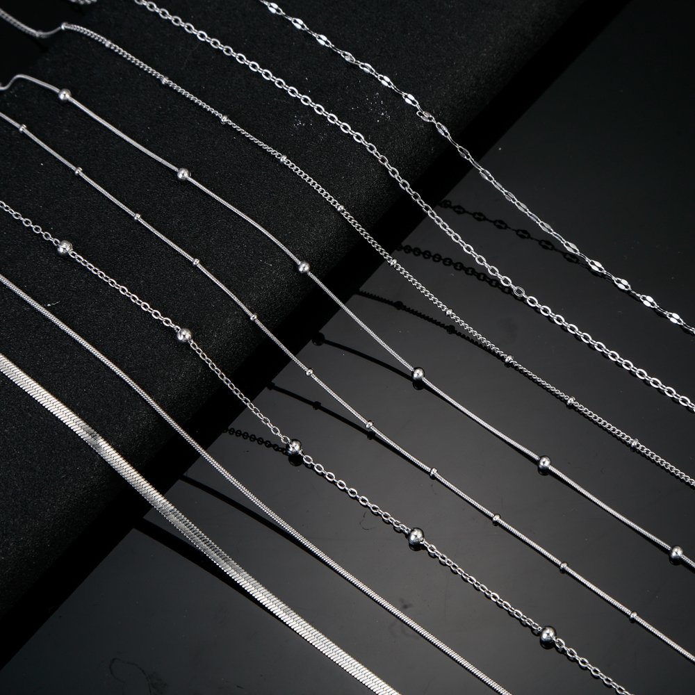 Stainless Steel O-Link Bead Chain 12 Pieces DIY Jewelry Making Accessories Daily Handmade Supplies Women's Men's Unisex Necklace