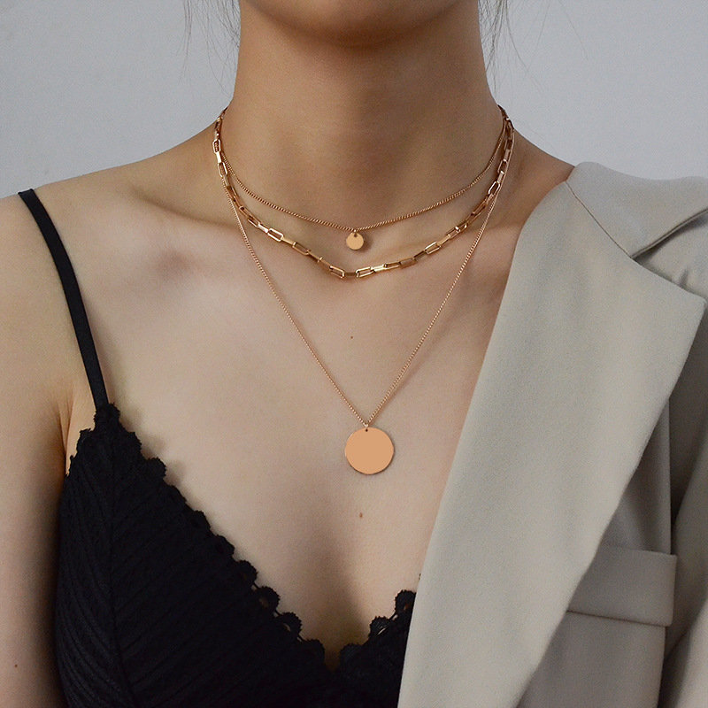 PVD Coated Real Gold Plated Geometric Titanium Steel Fashion Waterproof Non Tarnish Necklace
