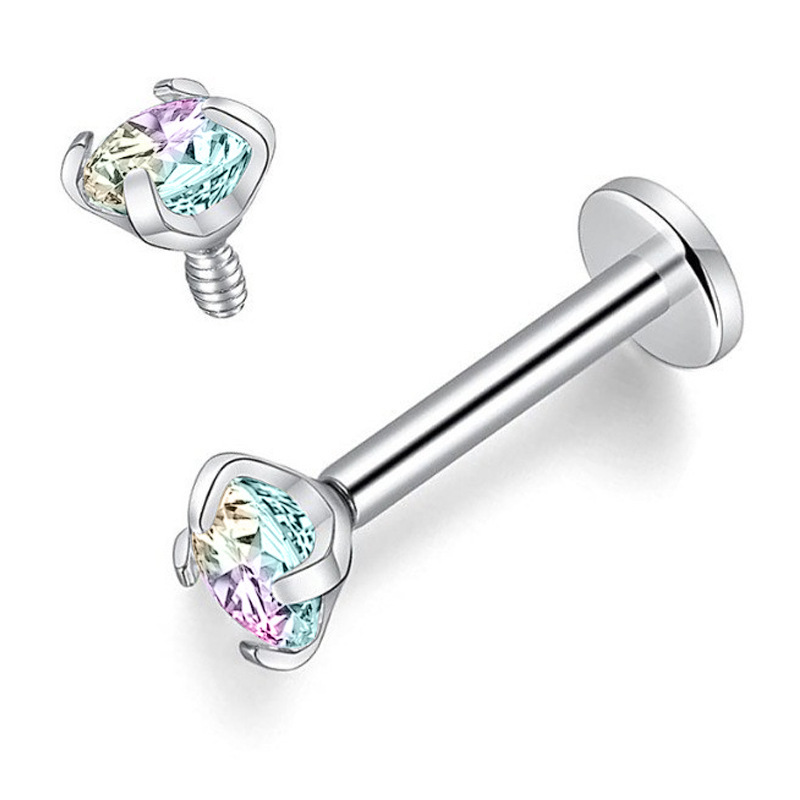 10 PCS/Package Lip Rings Modern Style Classic Style Geometric Titanium Alloy Zircon Lip Rings Ear Cartilage Rings & Studs