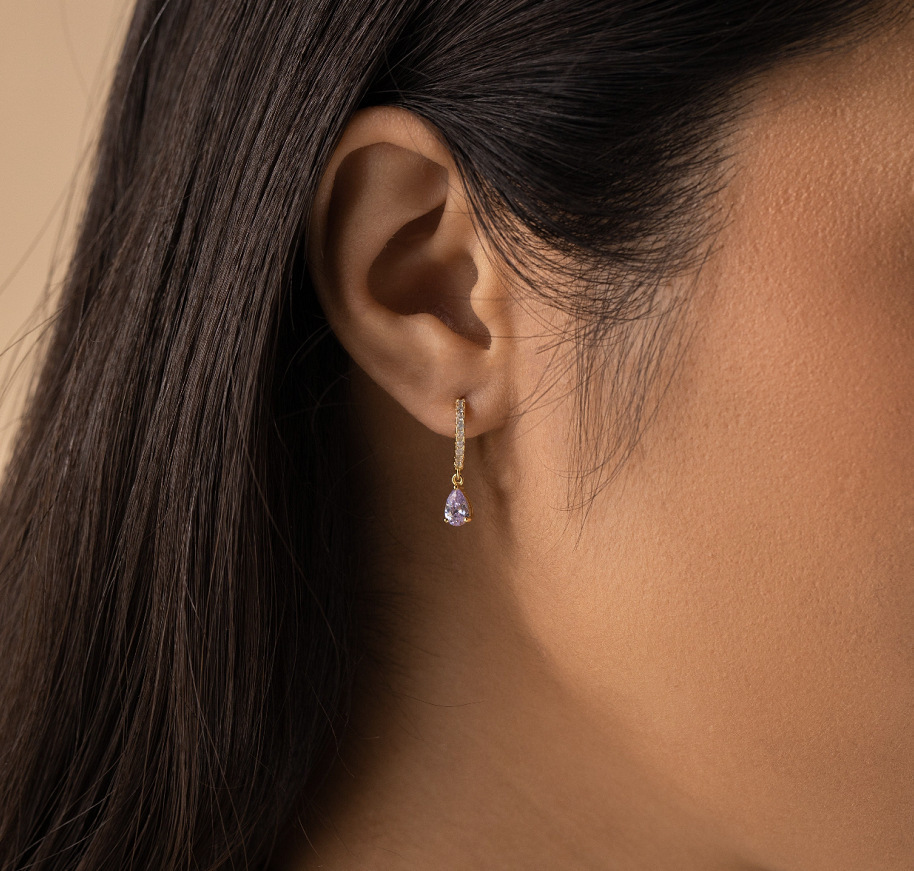 Hawaii Ocean Trend Women's Opal White Australian Opal Tear Drop Quartz Earrings Simple Style Jewelry Accessories