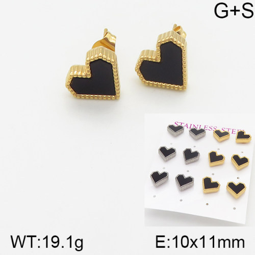 INS New  Fashion Titanium Steel Love Shell Stud Earrings Women's 18K Gold Stainless Steel Love Element Earrings Niche Design High Earrings