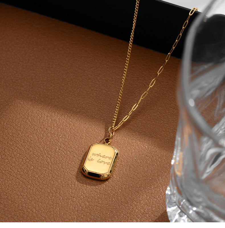 Fashion Geometric Titanium Steel Gold Plated Necklace 1 Piece