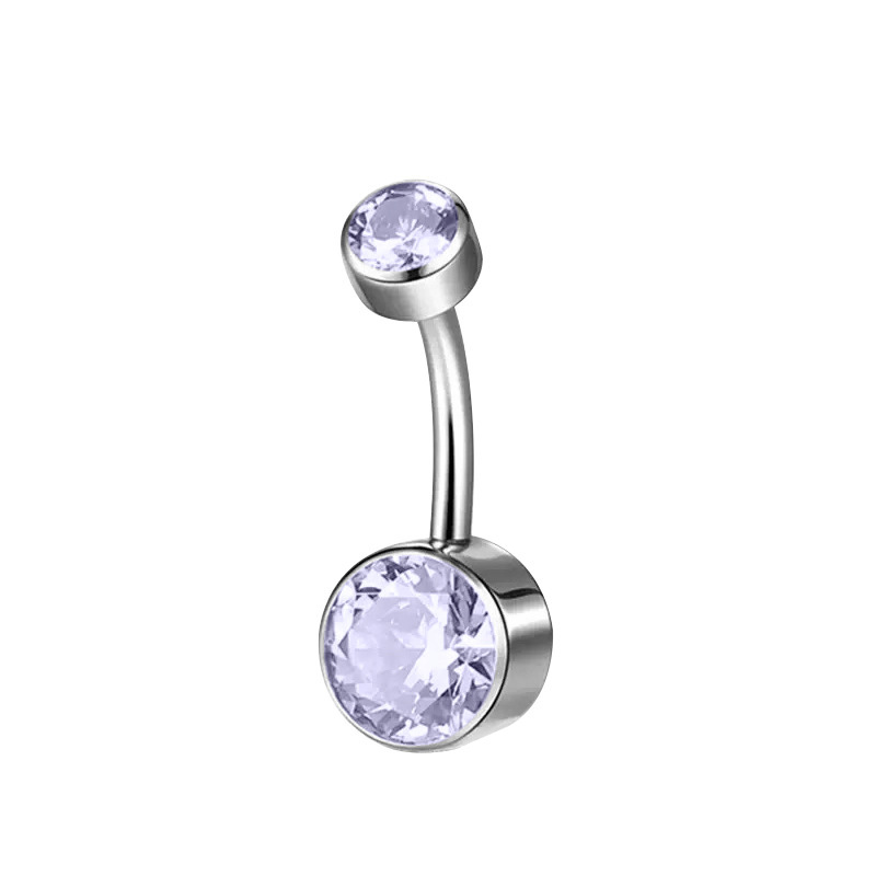 5A Grade Zirconia Titanium Belly Button Ring With Internal Teeth Edge Cylindrical Navel Jewelry Women Body Piercing Accessories