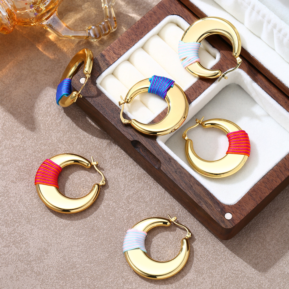 New Design U-Shape Stainless Steel Earrings Women's Personality Luxury Simple Woven Style Dangle Jewelry Accessories