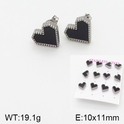 INS New  Fashion Titanium Steel Love Shell Stud Earrings Women's 18K Gold Stainless Steel Love Element Earrings Niche Design High Earrings