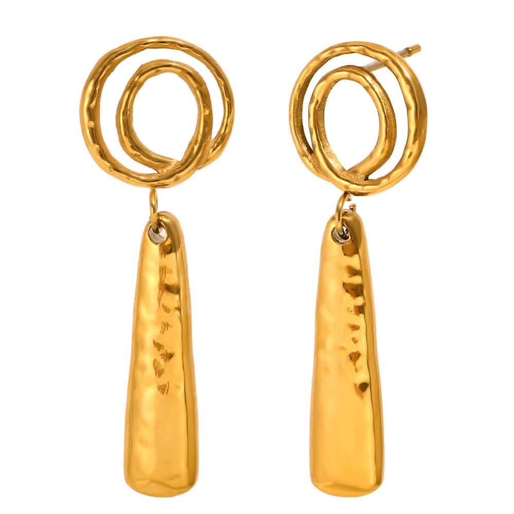 PVD Coated Real Gold Plated Solid Color 304 Stainless Steel Vacation Classic Style Waterproof Non Tarnish Drop Earrings