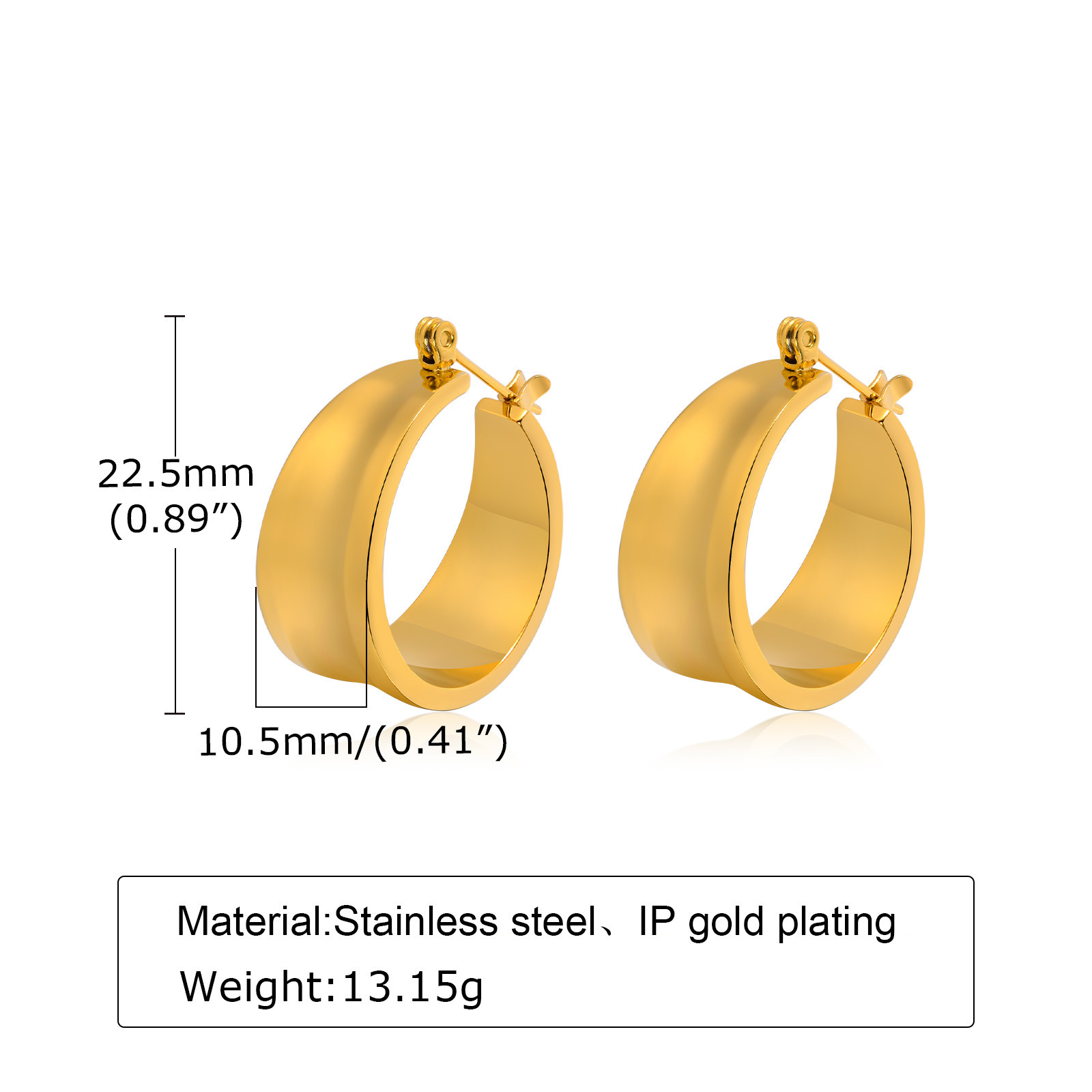 1 Pair Fashion Geometric Plating 201 Stainless Steel Stainless Steel Earrings