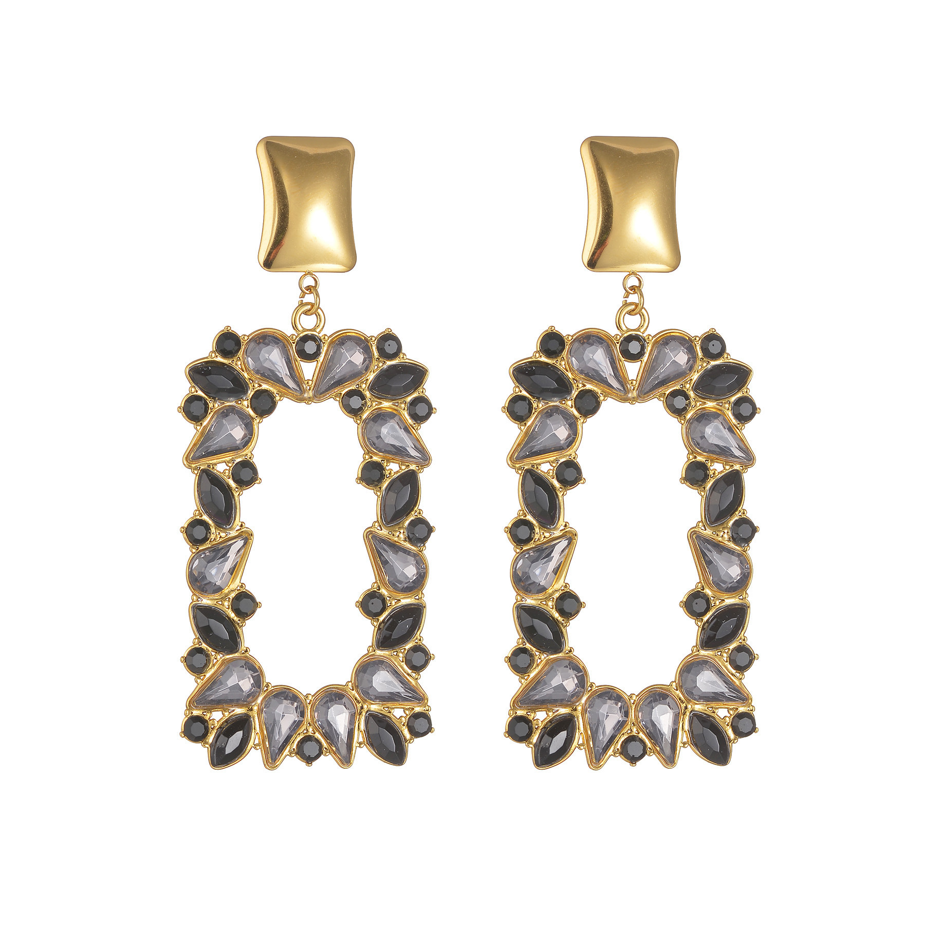Geometric Dangle Earrings Gold Plated Stainless Steel Unique Design Jewelry Accessories For Women