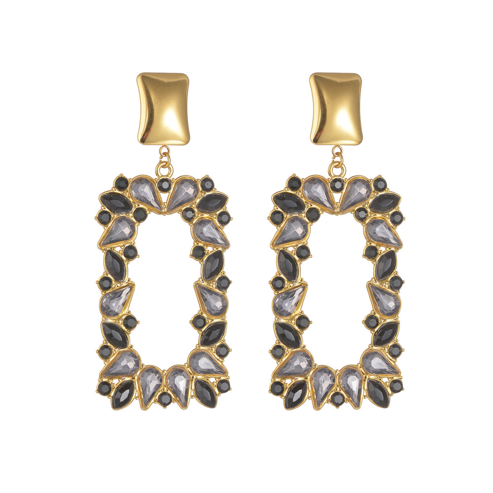 Geometric Dangle Earrings Gold Plated Stainless Steel Unique Design Jewelry Accessories For Women