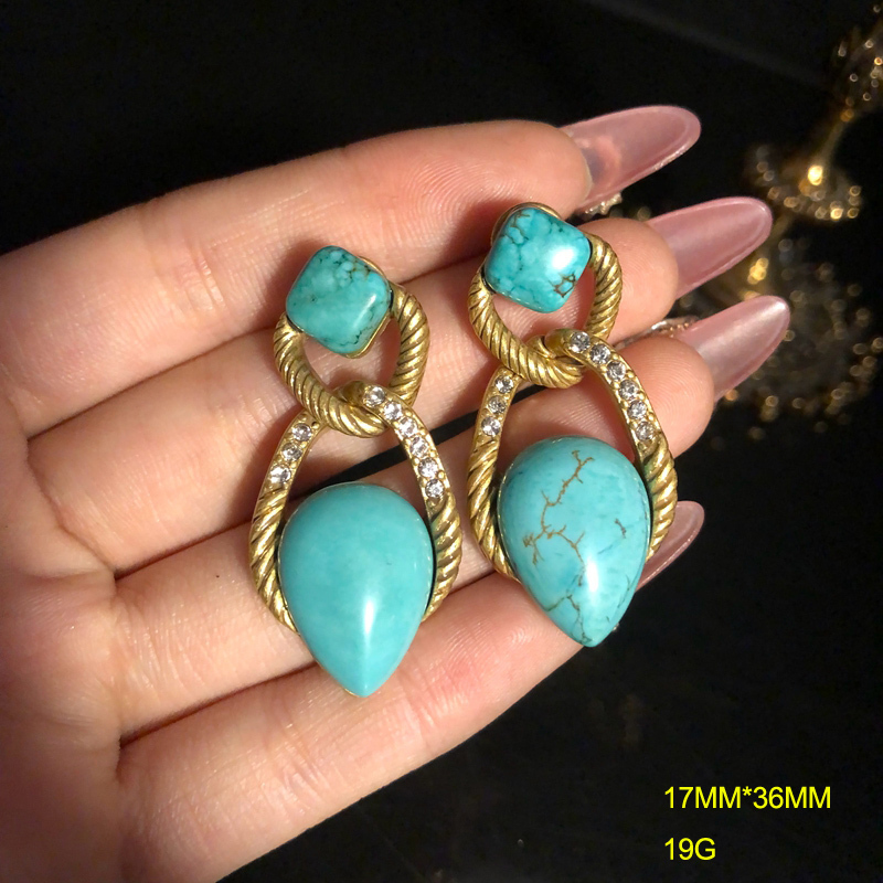 1 Pair Vintage Style Classic Style Geometric Water Droplets Brass Drop Earrings