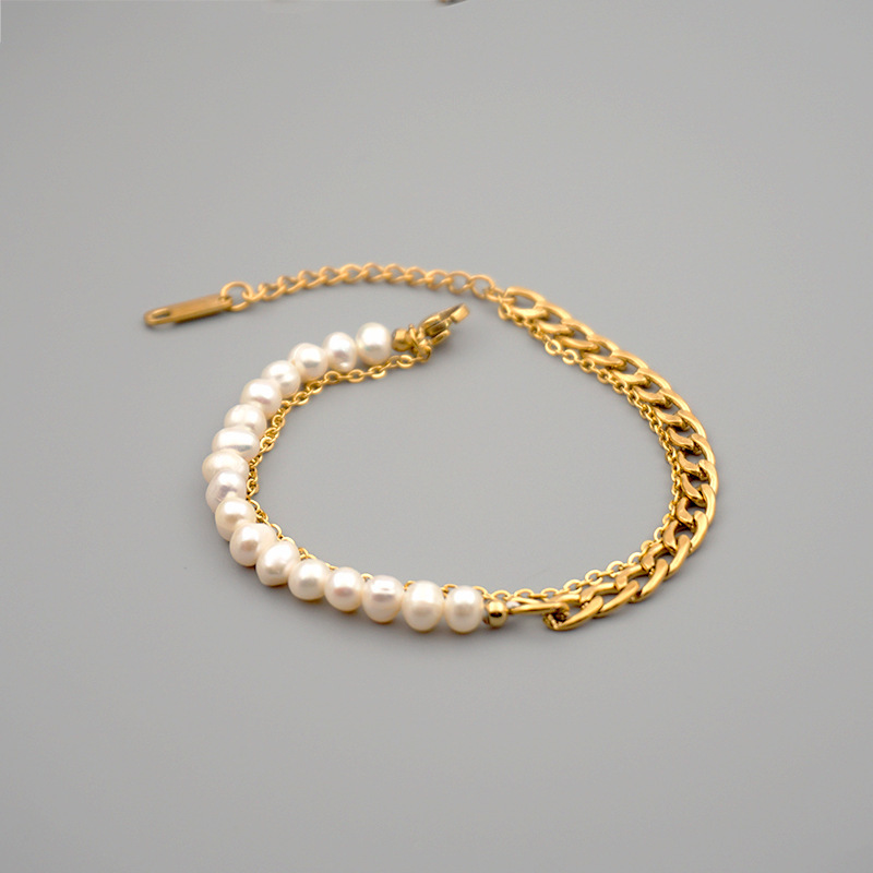 Titanium Steel Pearl Bracelet For Women Simple Summer Friend Bracelet Anklet Jewelry Accessories