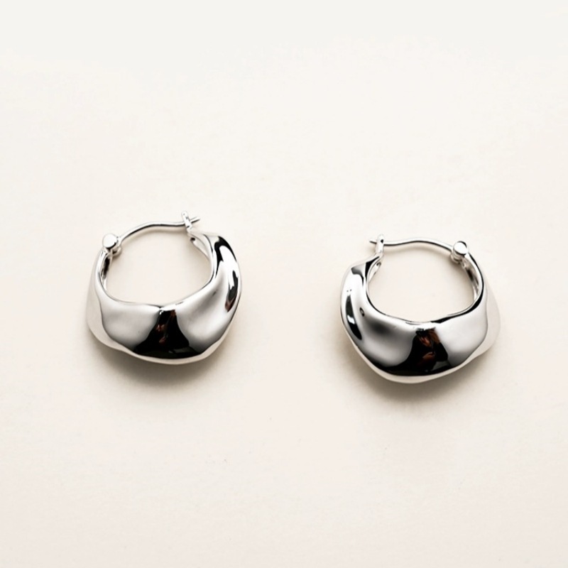 Elegant Geometric Pattern Enamel Earrings For Women Vintage High-End Small-Batch Design Fashionable Copper Jewelry Accessories